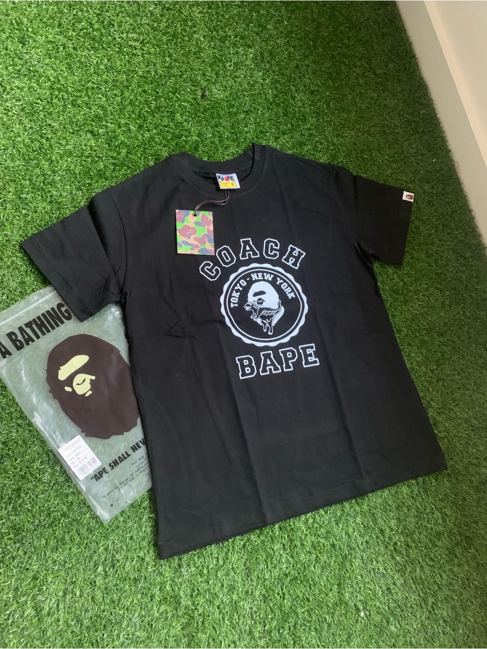 Black Bape Coach Tee - L